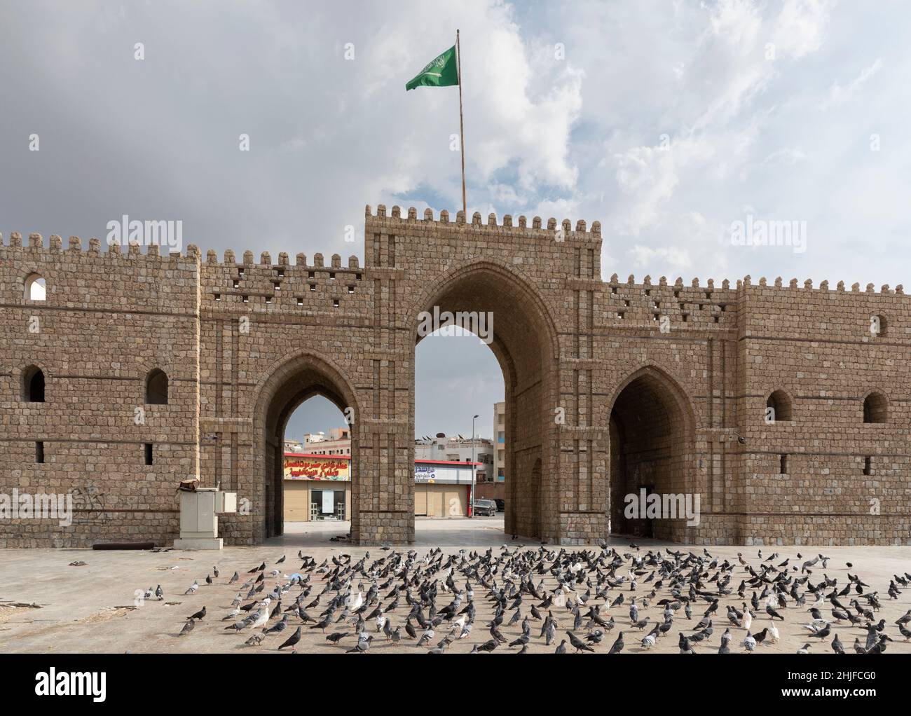 Jeddah, Saudi Arabia, 6th January 2022: city wall of old Jeddah Stock Photo