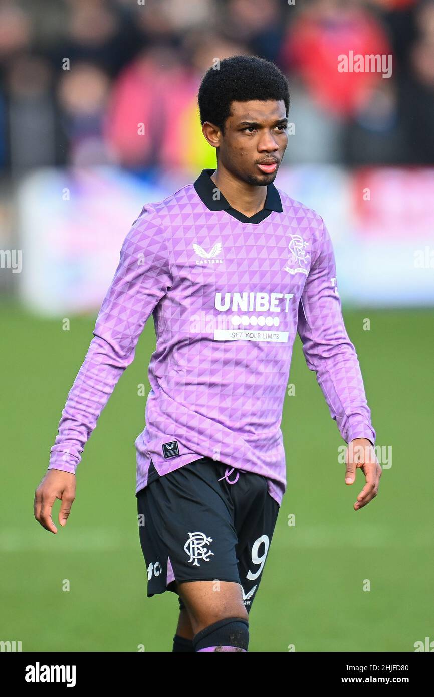 Amad Diallo (#9) of Rangers FC during the cinch Premiership match at the Global Energy Stadium, Dingwall. Picture date: Saturday January 29, 2022. Stock Photo