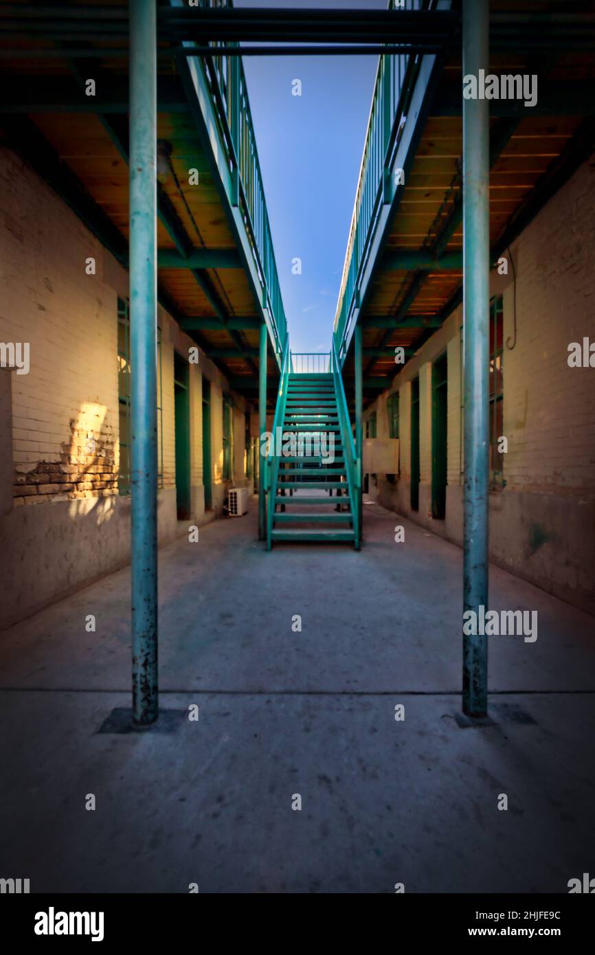 A look in to one of the many stairwells of the historic El Segundo