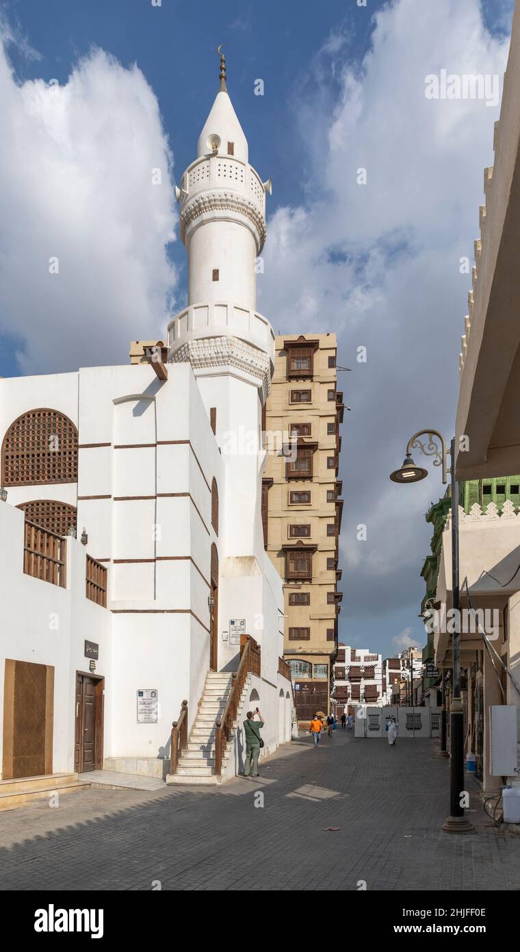 Jeddah, Saudi Arabia, 6th January 2022: streets of Old Jeddah Stock Photo
