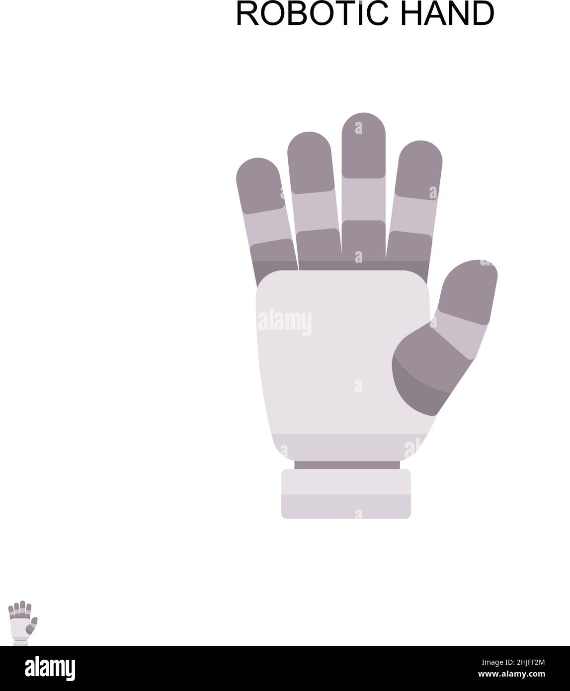 Robotic hand Simple vector icon. Illustration symbol design template for web mobile UI element. Stock Vector