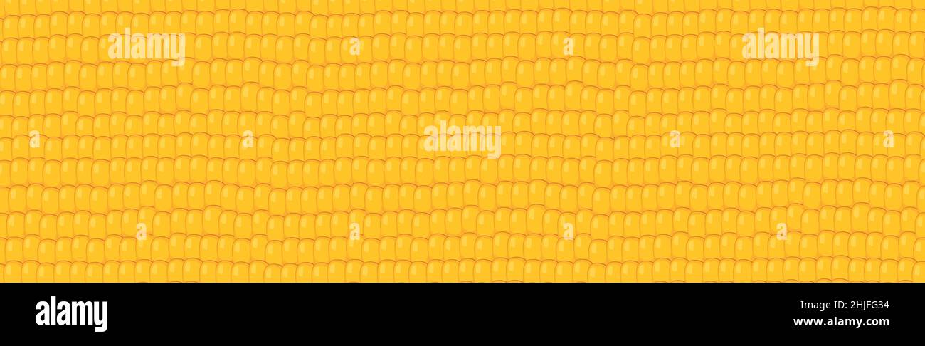 Panoramic yellow - orange corn grain background - Vector illustration Stock Vector