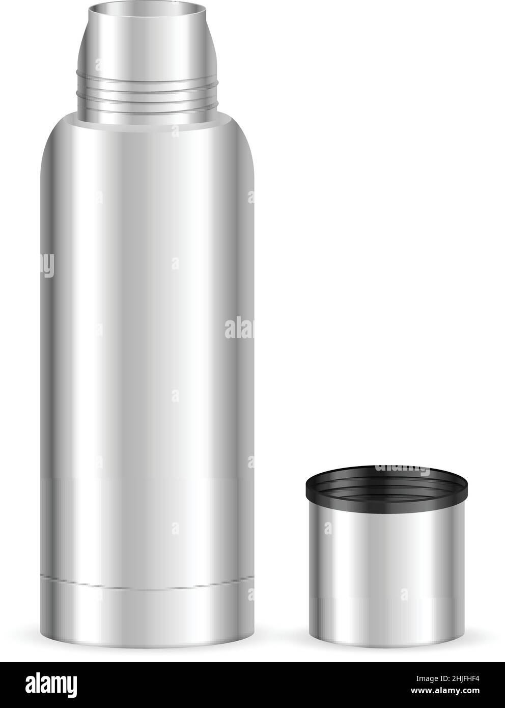 Thermos flask on a white background. Vector illustration Stock Vector