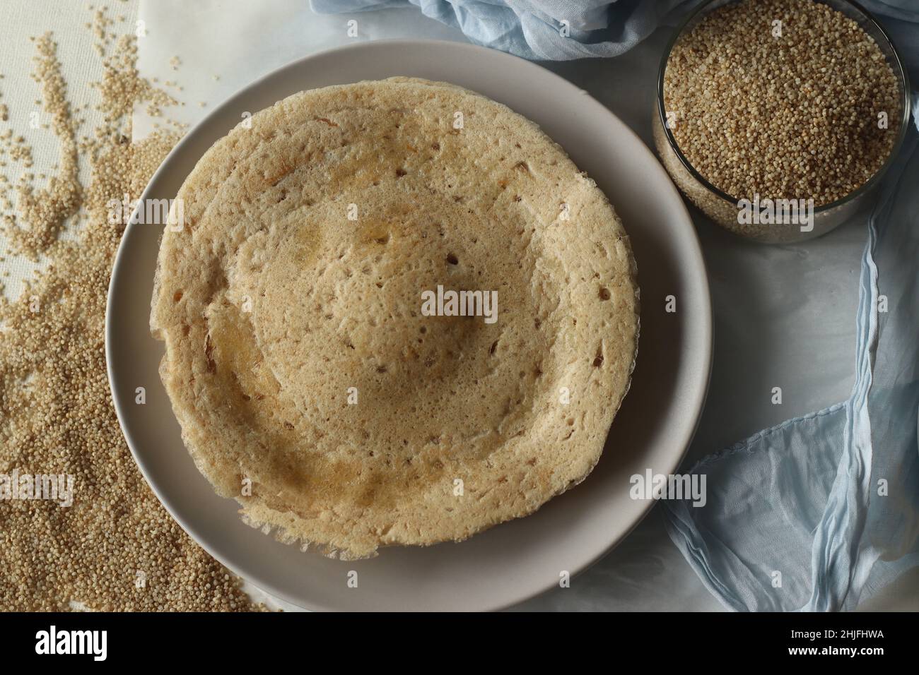Little millet soft dosa. Made with a fermented batter of little millet