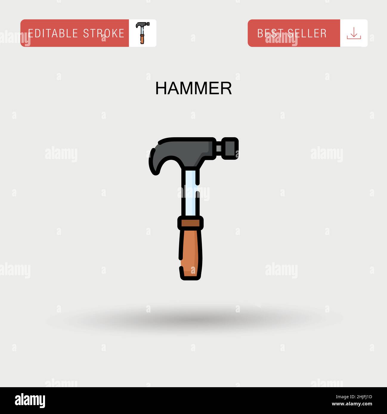 Hammer Simple vector icon. Stock Vector