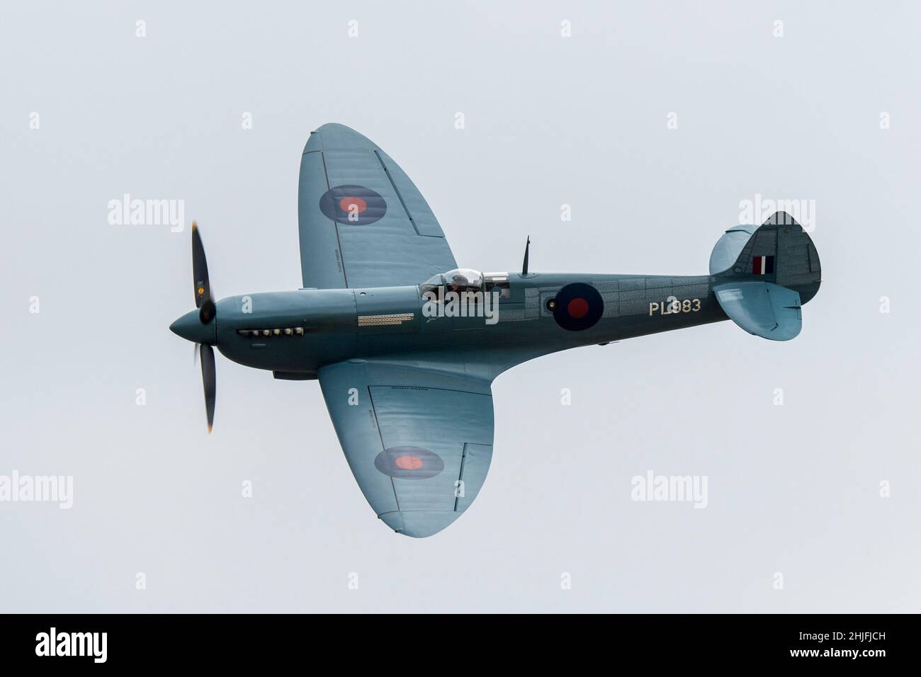 thank U NHS spitfire flying at Duxford Airshow 2021 Stock Photo