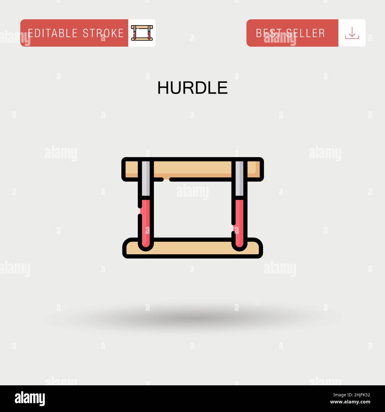 Hurdle Simple vector icon. Stock Vector
