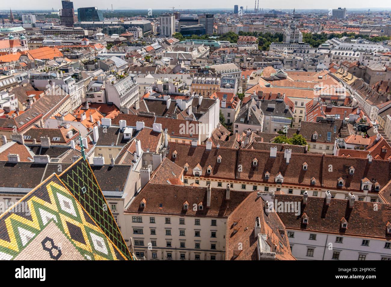 View across Vienna from St. Stephen's Cathedral, Vienna, Austria Stock Photo