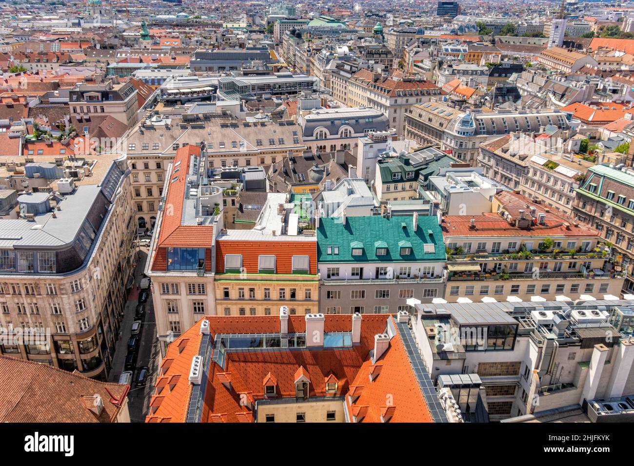 View across Vienna from St. Stephen's Cathedral, Vienna, Austria Stock Photo