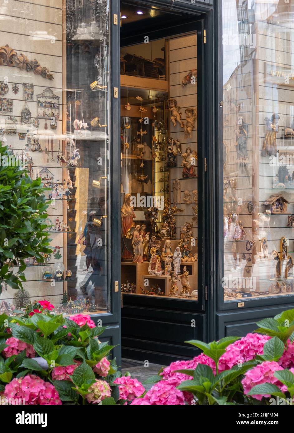 Religious souvenir shop on Stephansplatz in Vienna, Austria Stock Photo