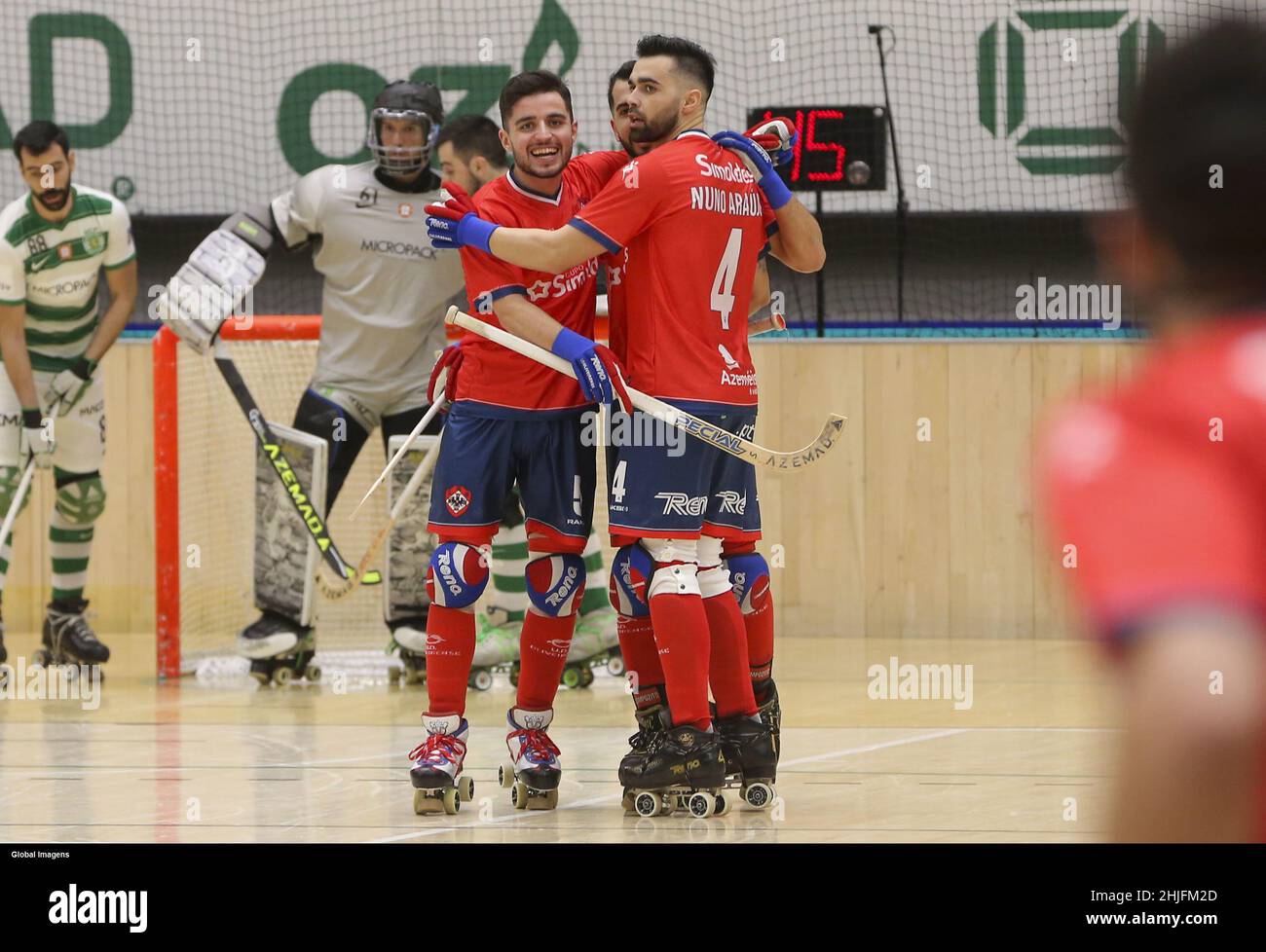 Lisbon, 01/29/2022 The Roller Hockey team of Sporting Clube de
