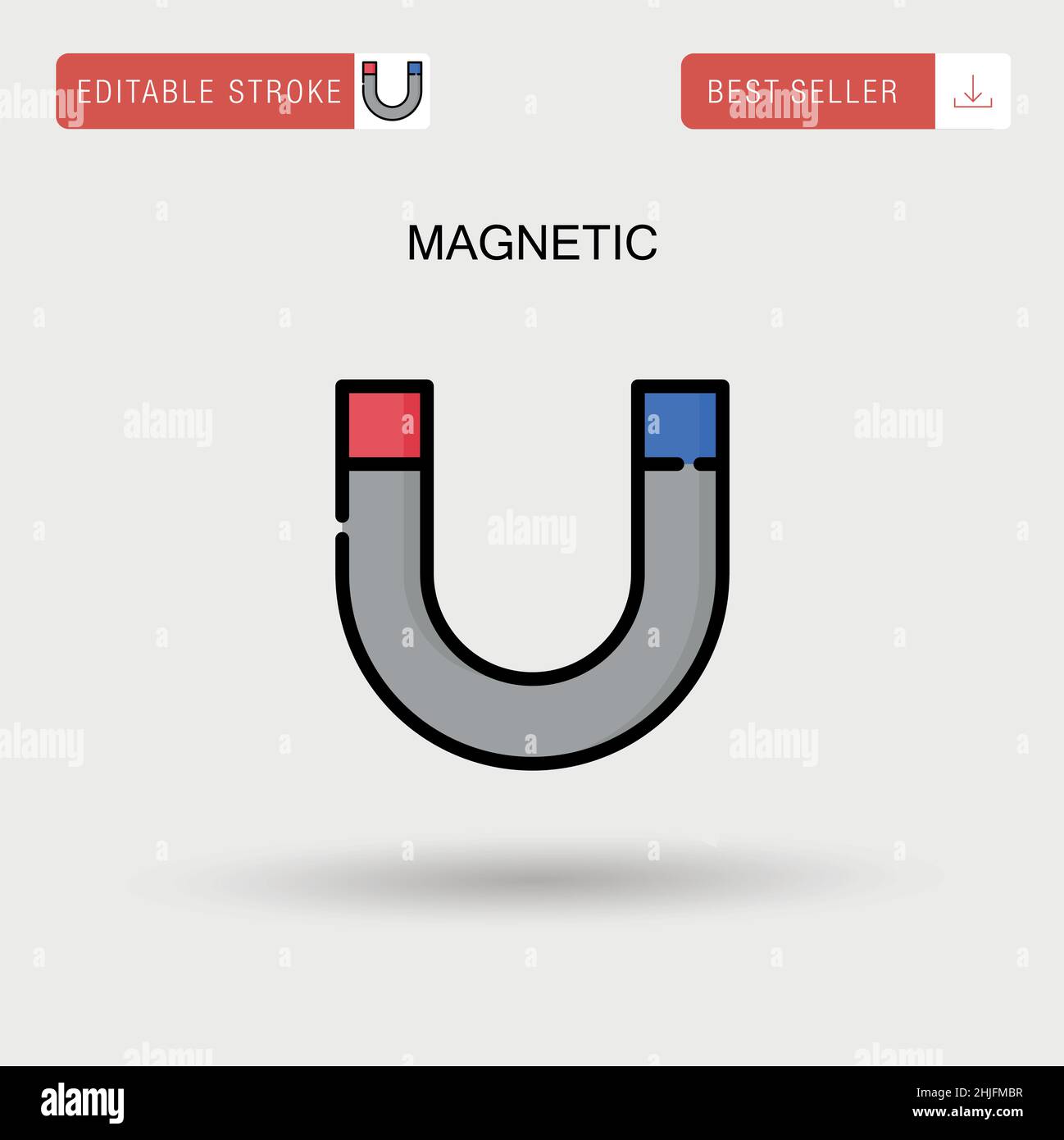 Magnetic Simple vector icon. Stock Vector