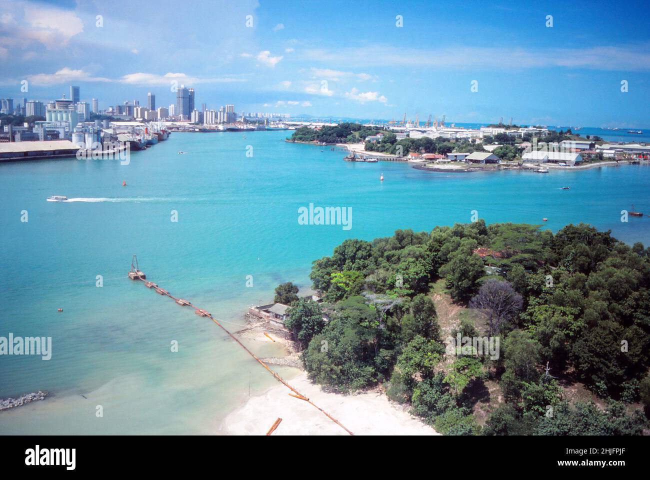 Singapore, Brani Island and Sentosa Island, Singapore, from cable car, 30th April 1978 Stock Photo
