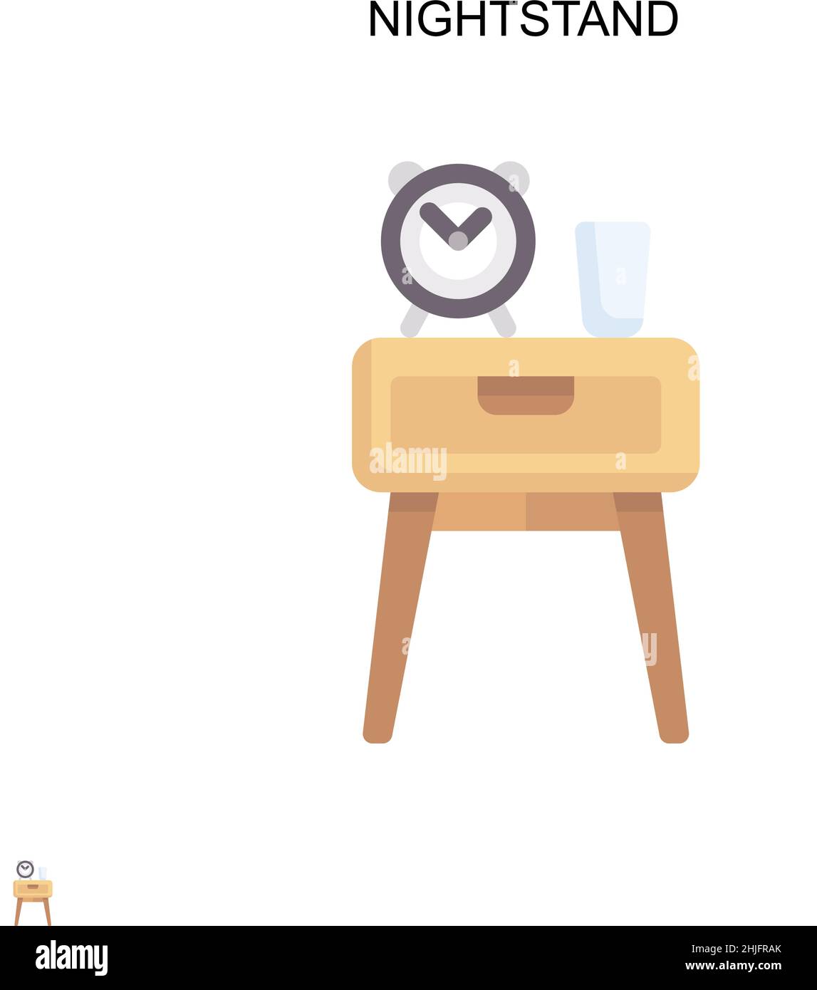 Nightstand Simple vector icon. Illustration symbol design template for web mobile UI element. Stock Vector