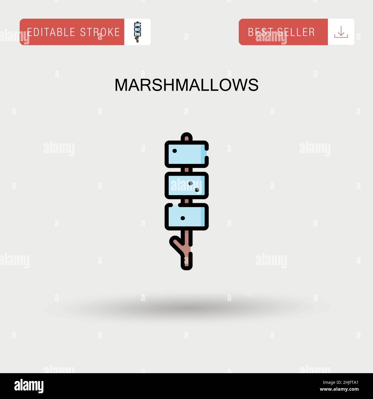 Marshmallows Simple vector icon. Stock Vector