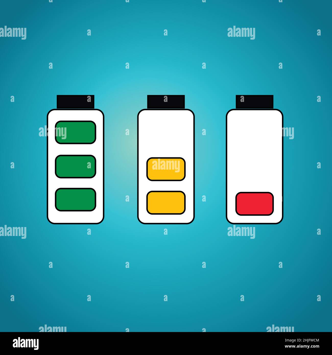 different-charging-stages-of-a-battery-conceptual-vector-stock-vector