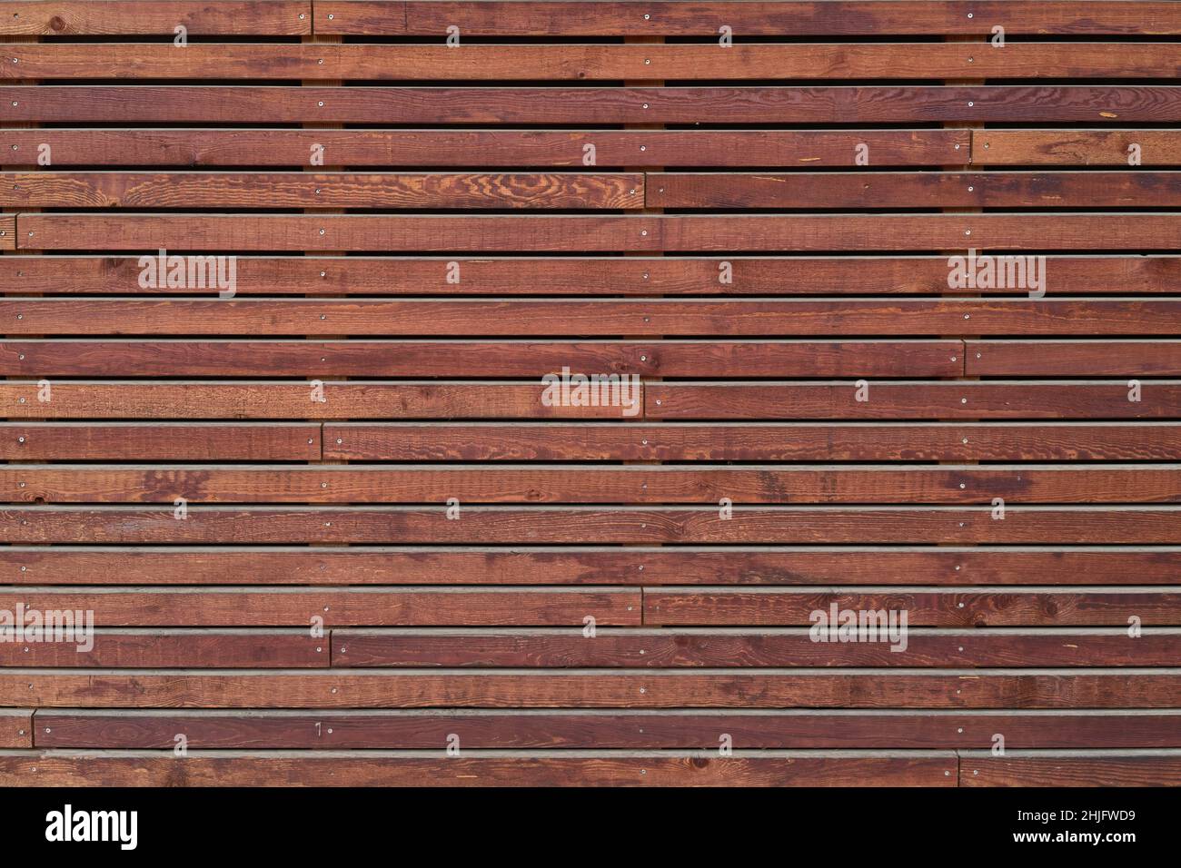 Wood paneling with wooden slats Stock Photo