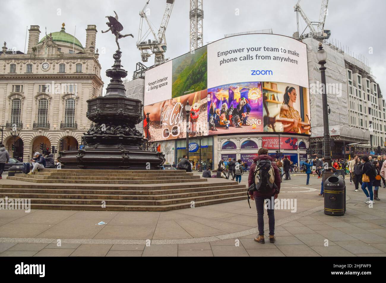 Piccadilly Circus, London, UK 29th January 2022. Stock Photo