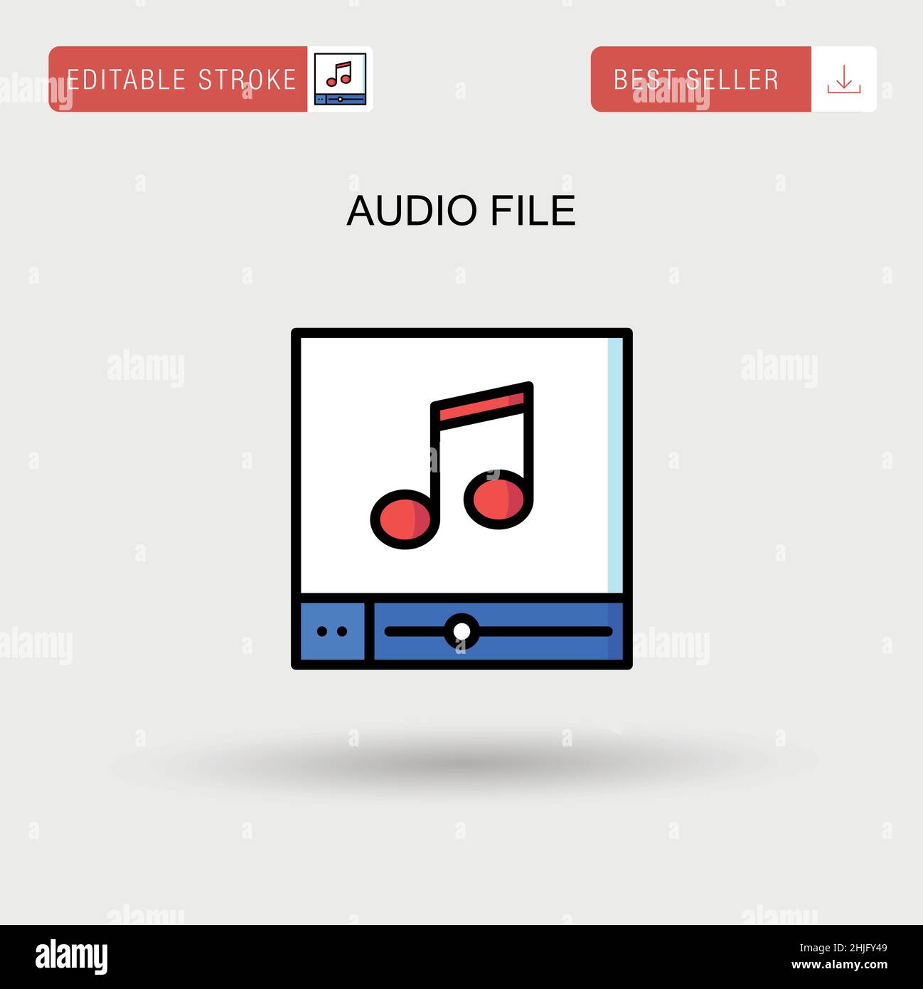 Audio file Simple vector icon. Stock Vector