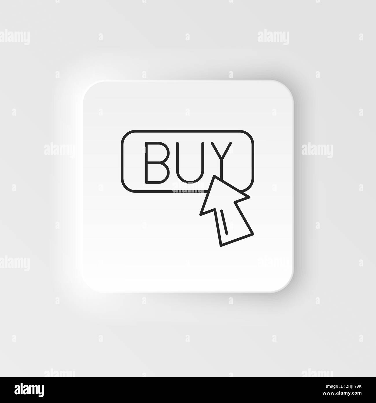 E-commerce neumorphic style vector icon button, arrow outline vector icon icon set Stock Vector