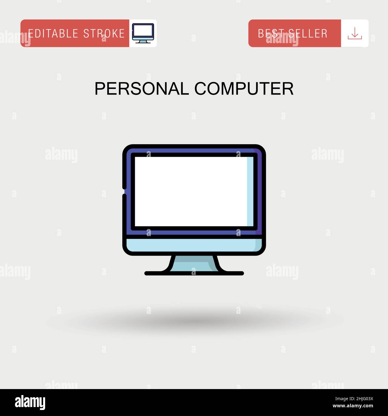Personal computer Simple vector icon. Stock Vector