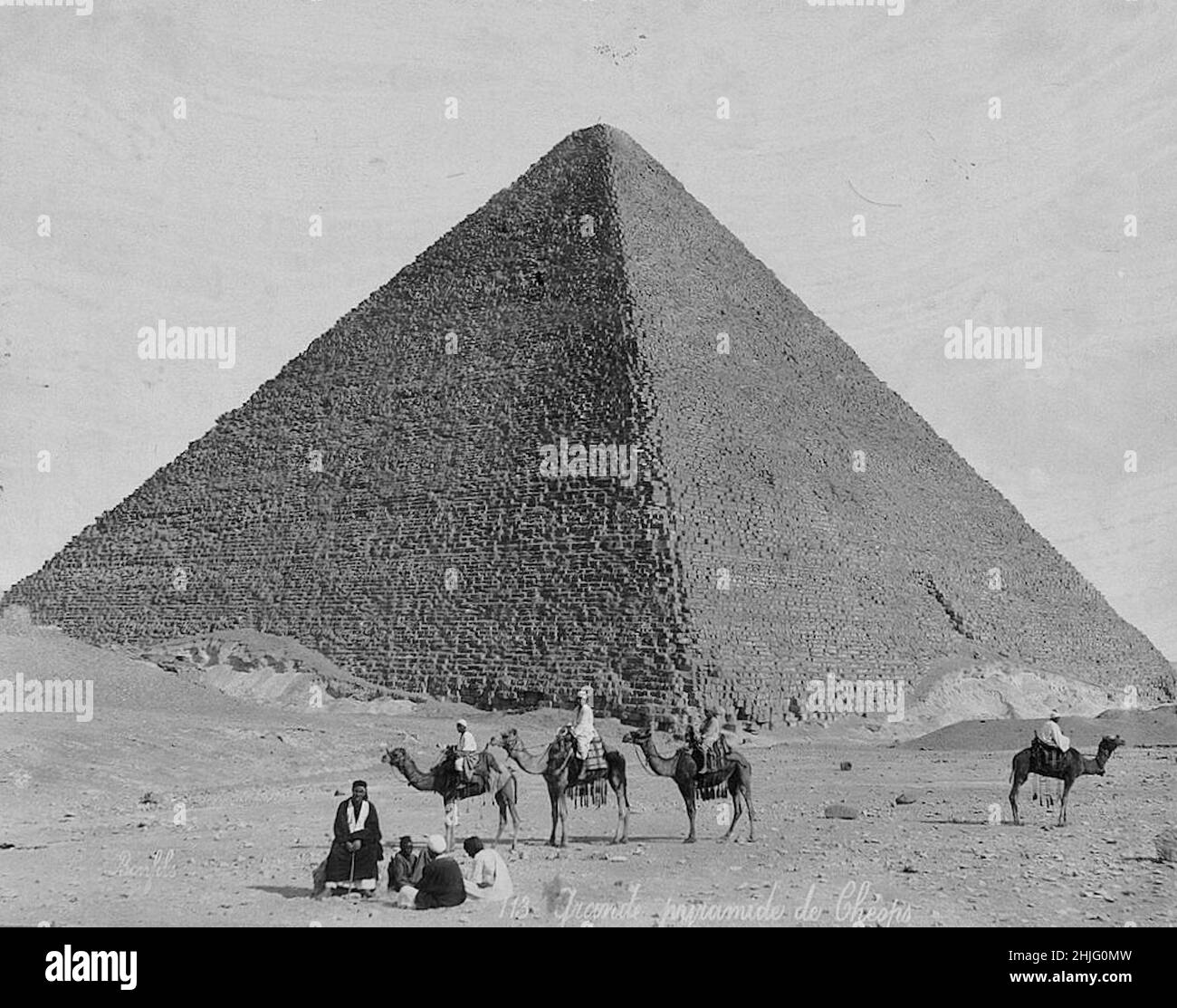 Félix Bonfils photograph of the Grand Pyramid at Chéops, Egypt Stock Photo