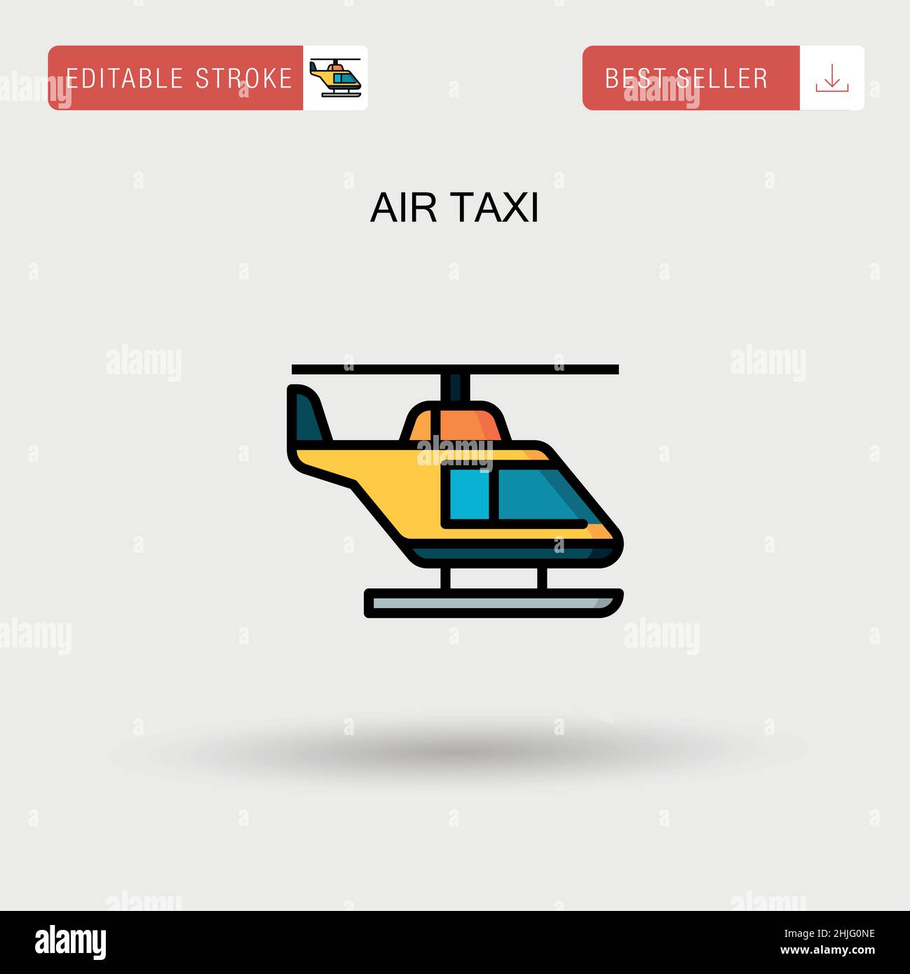 Air taxi Simple vector icon. Stock Vector