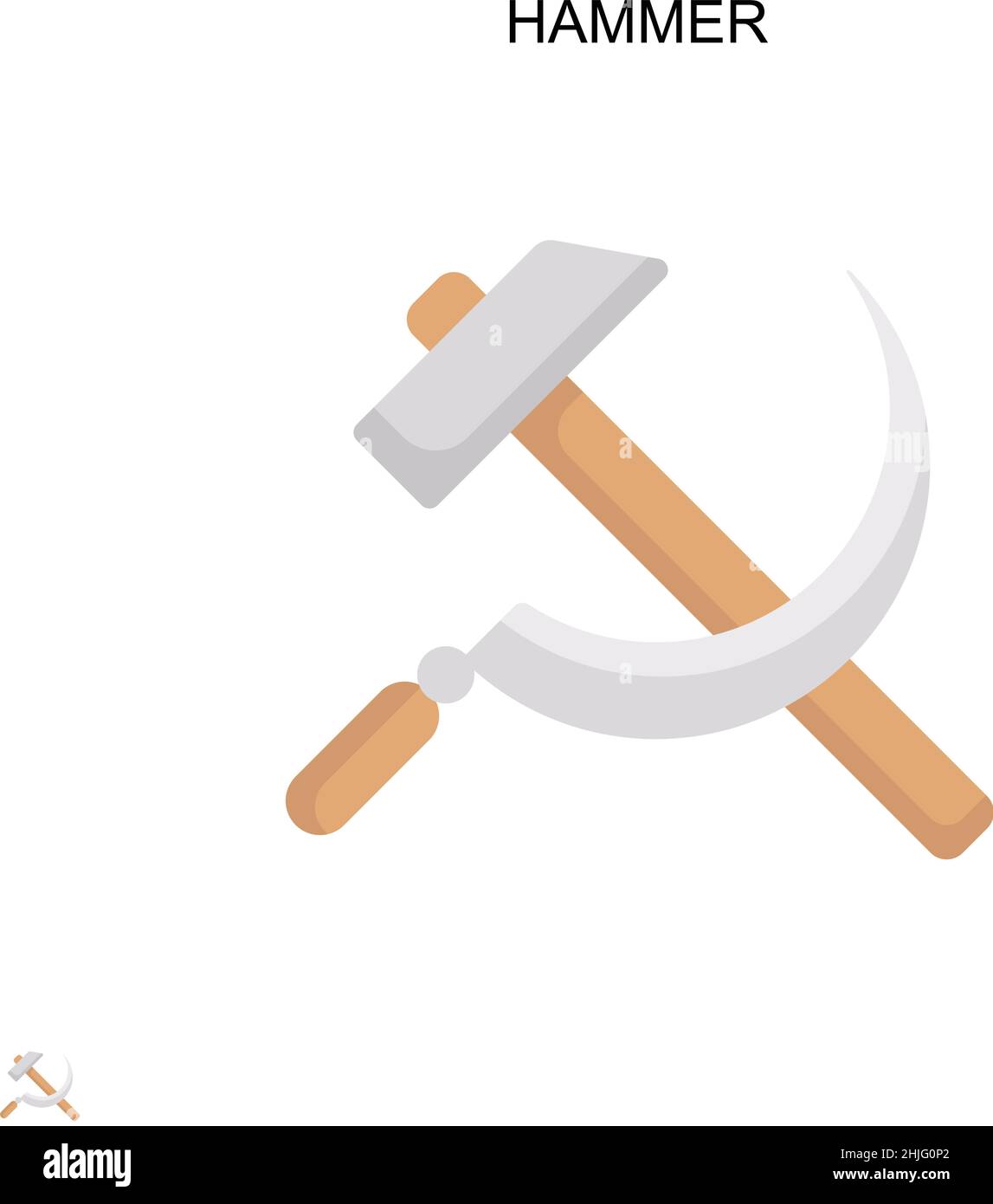 Hammer Simple vector icon. Illustration symbol design template for web mobile UI element. Stock Vector