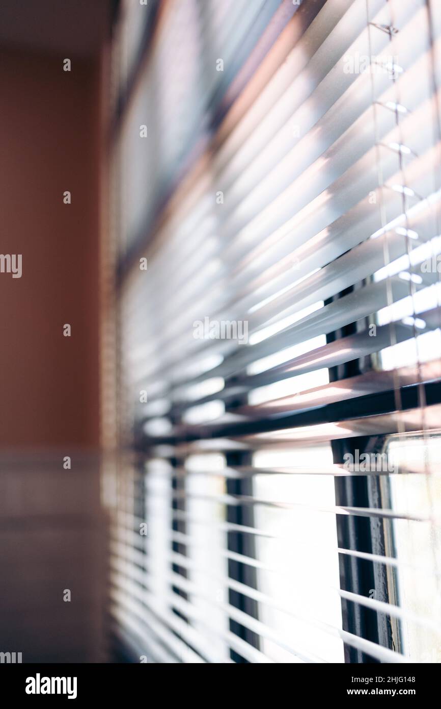 Close up of aluminum venetian blinds vetical Stock Photo