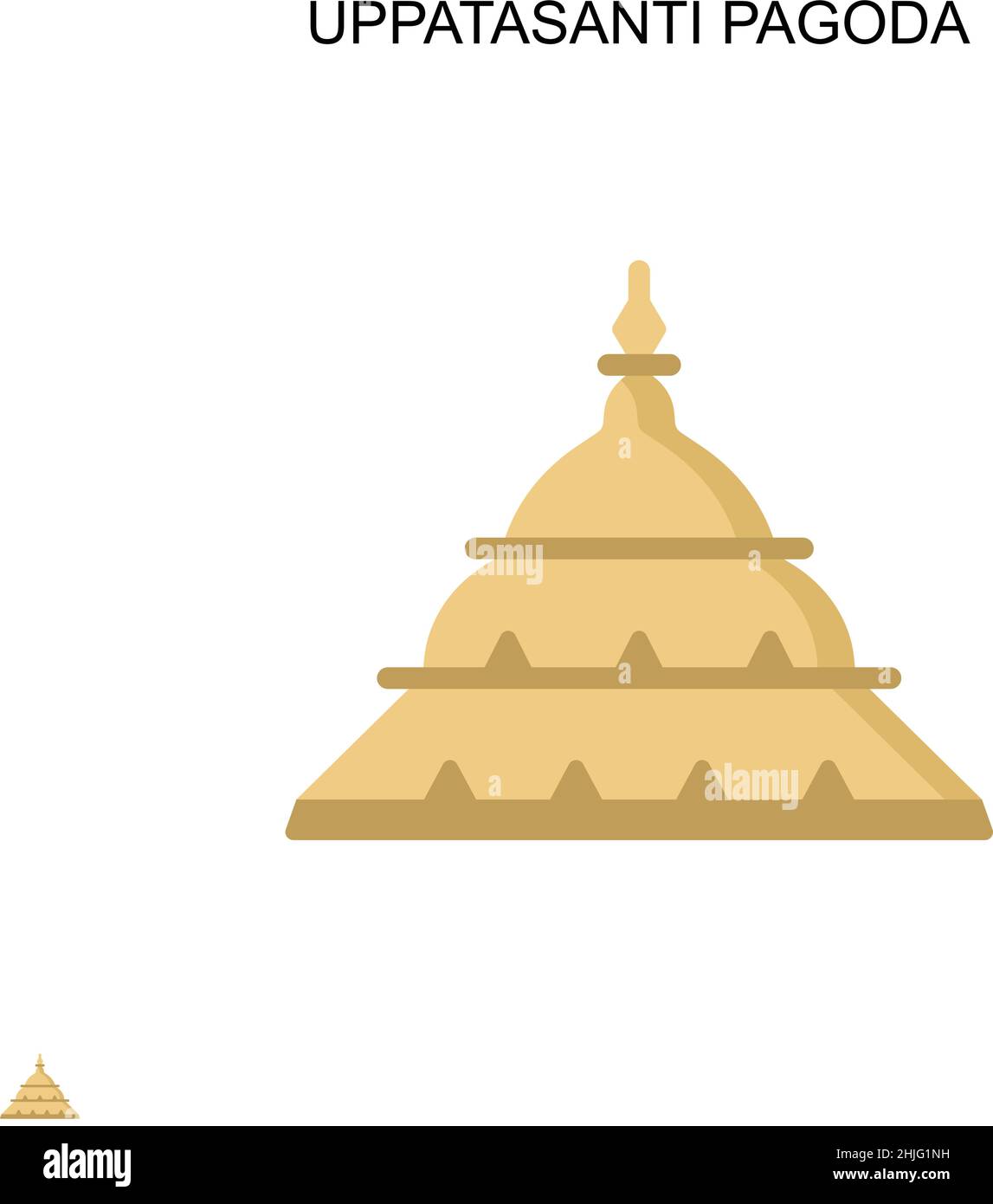 Uppatasanti pagoda Simple vector icon. Illustration symbol design template for web mobile UI element. Stock Vector