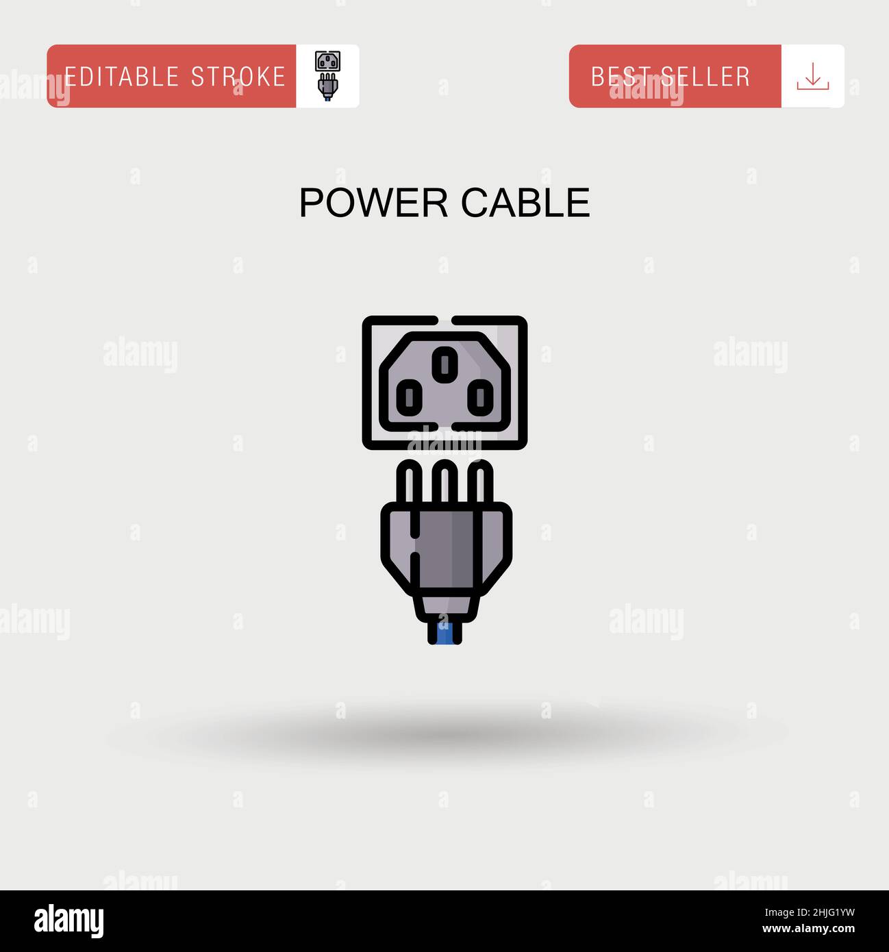 Power cable Simple vector icon. Stock Vector