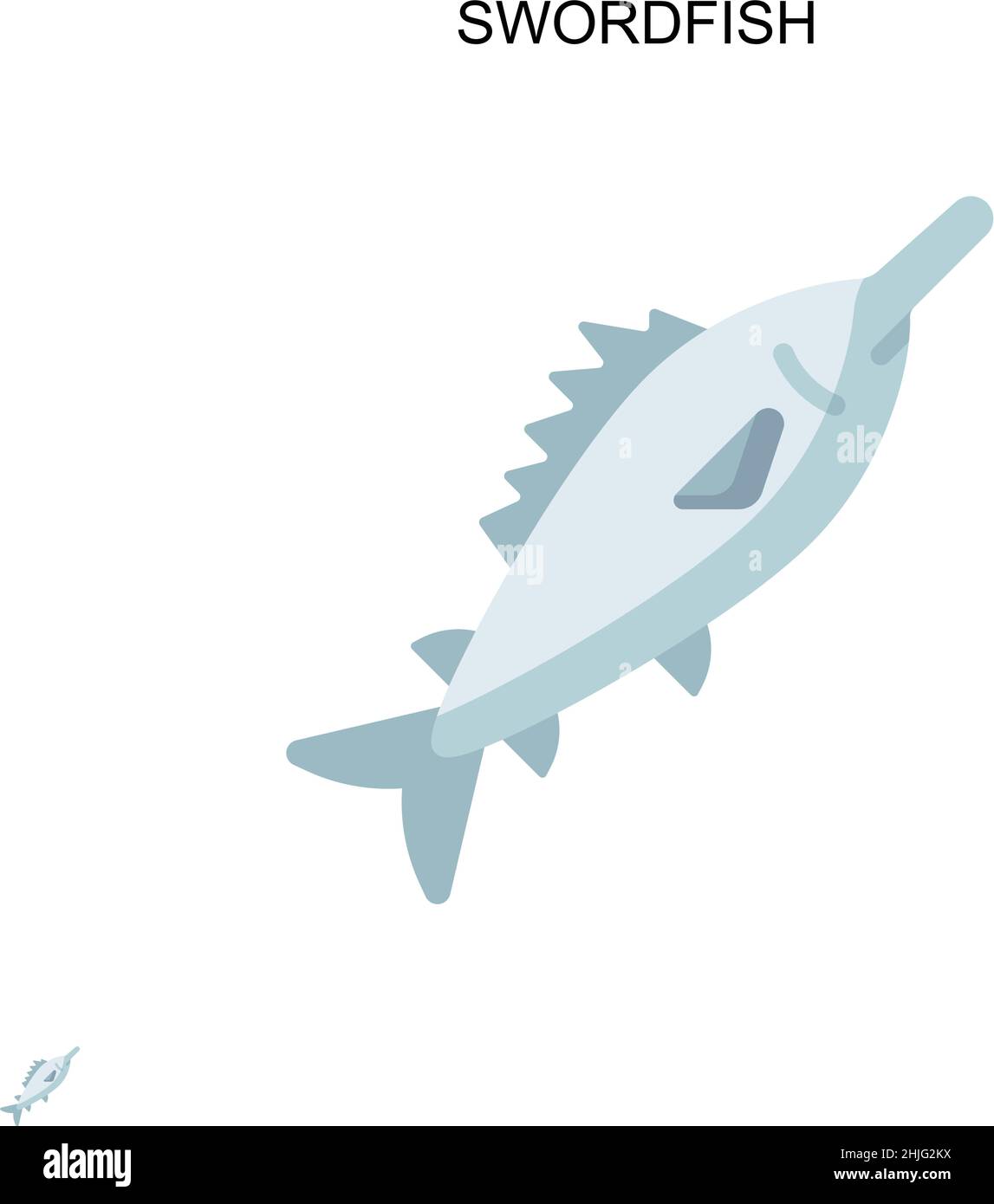 Swordfish Simple vector icon. Illustration symbol design template for web mobile UI element. Stock Vector
