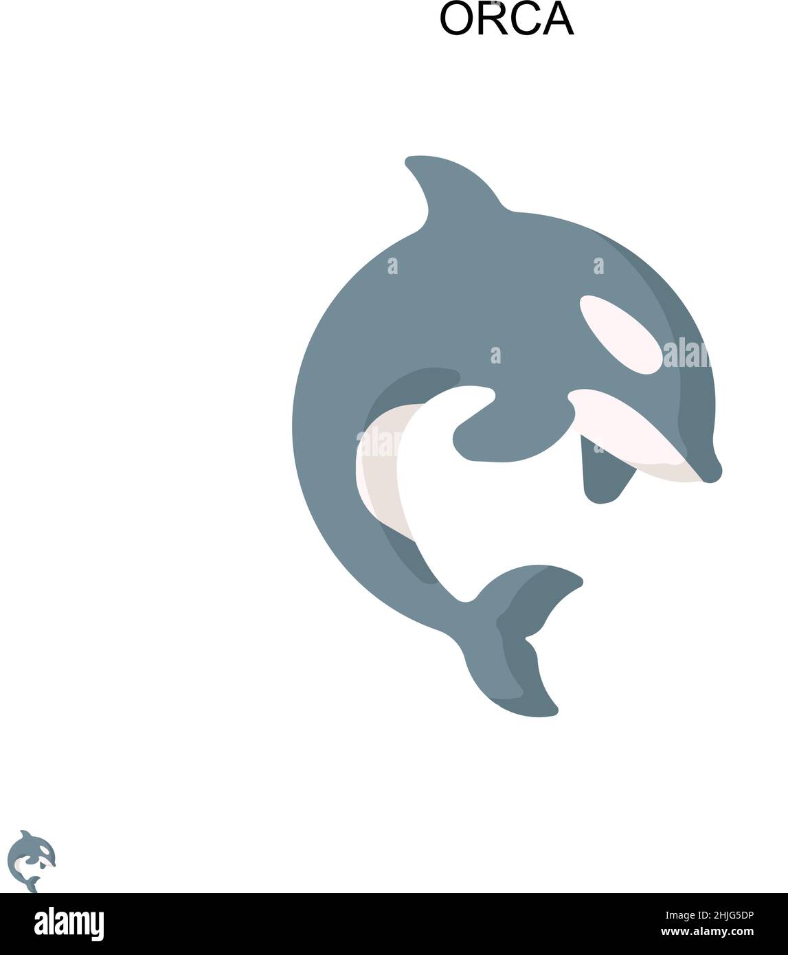 Orca Simple vector icon. Illustration symbol design template for web mobile UI element. Stock Vector