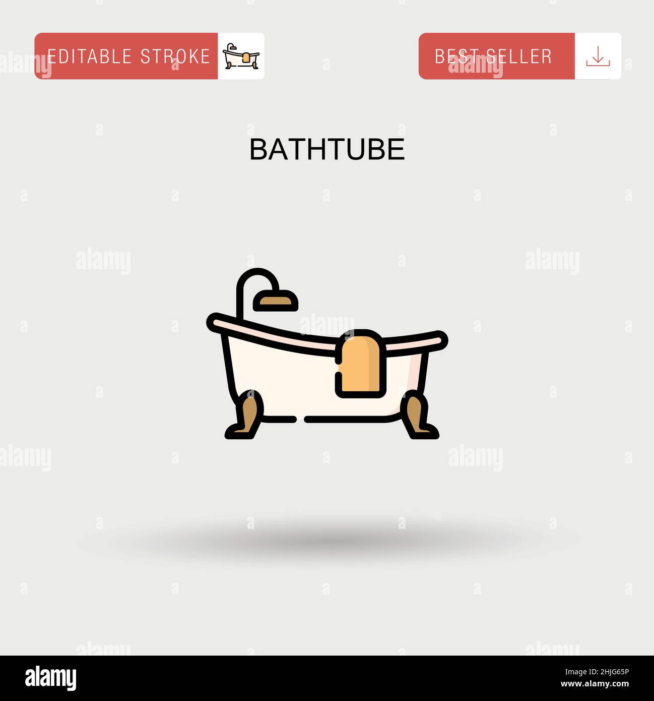 Bathtube Simple vector icon Stock Vector Image & Art - Alamy