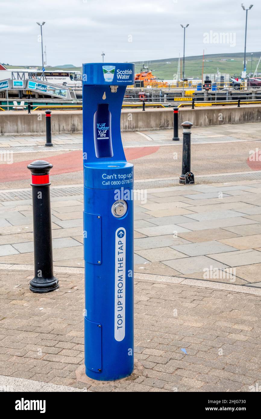 Scottish Water Top Up Tap in Lerwick providing free water refills, to