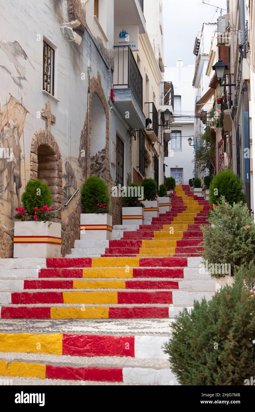 Spanish steps in Calpe,Spain Stock Photo Alamy