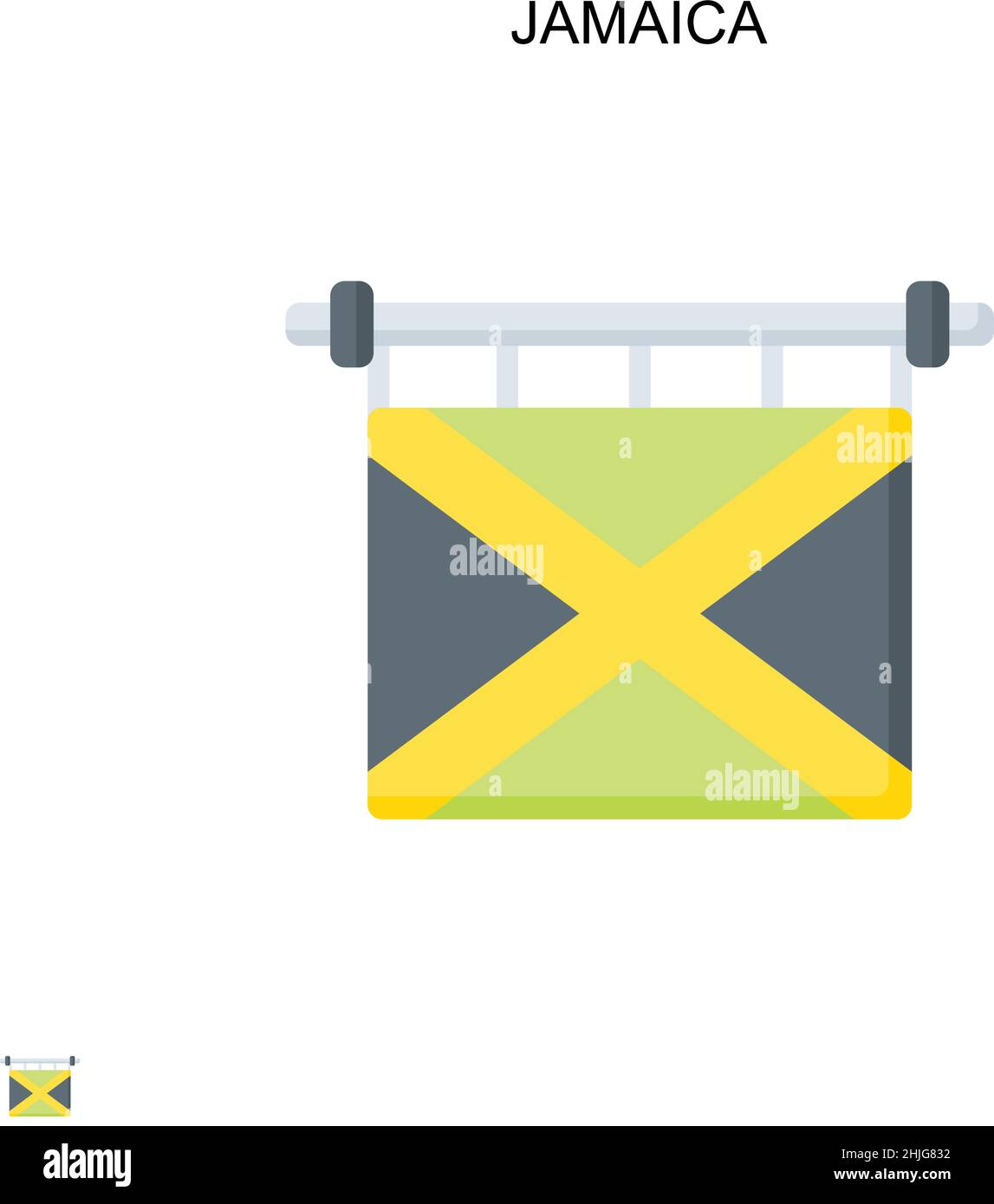Jamaica Simple vector icon. Illustration symbol design template for web mobile UI element. Stock Vector