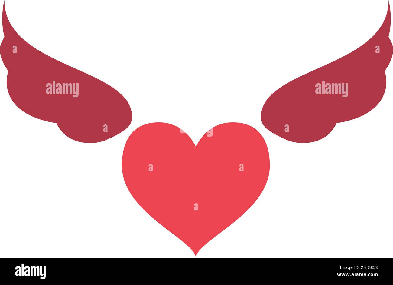 Heart With Wings Filled Icon Vector Stock Vector Image & Art - Alamy