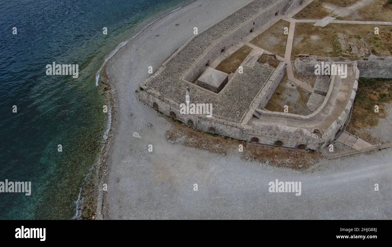 Castle of Rio at Achaia,aerial drone view,Greece Stock Photo Alamy