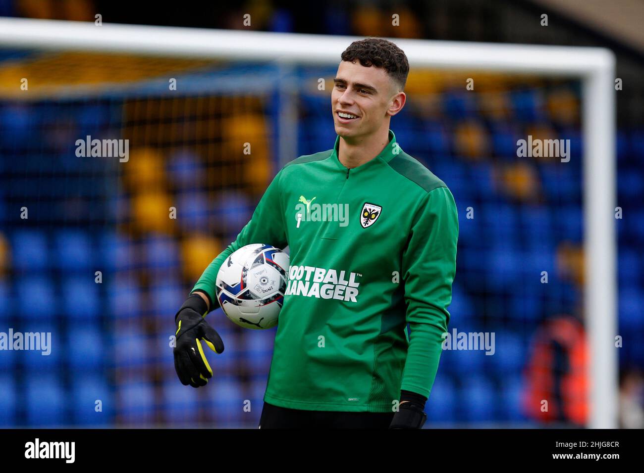 Nik Tzanev 1 of AFC Wimbledon smiling Stock Photo Alamy