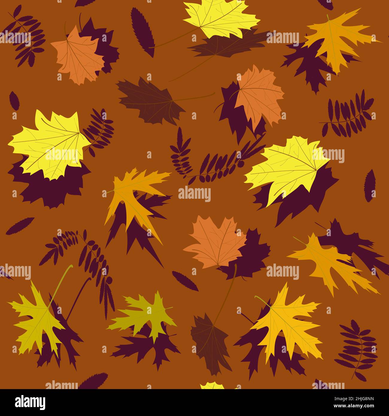 pattern red yellow and orange autumn maple leaves Stock Vector
