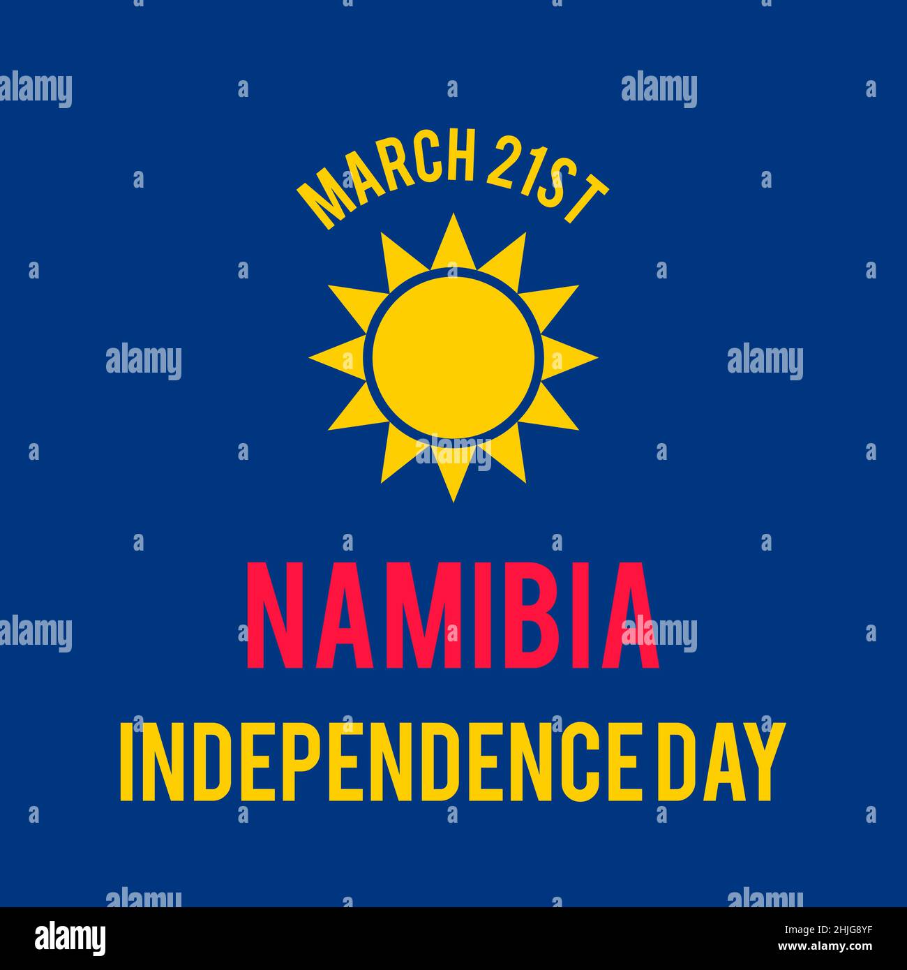 Namibia Independence Day typography poster. Namibian holiday celebrated on March 21. Vector template for banner, greeting card, flyer, etc. Stock Vector