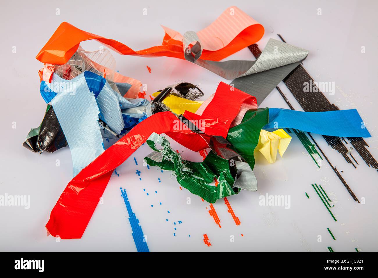 Colored duct tapes. Colorful rolls of rainbow colored adhesive tape on