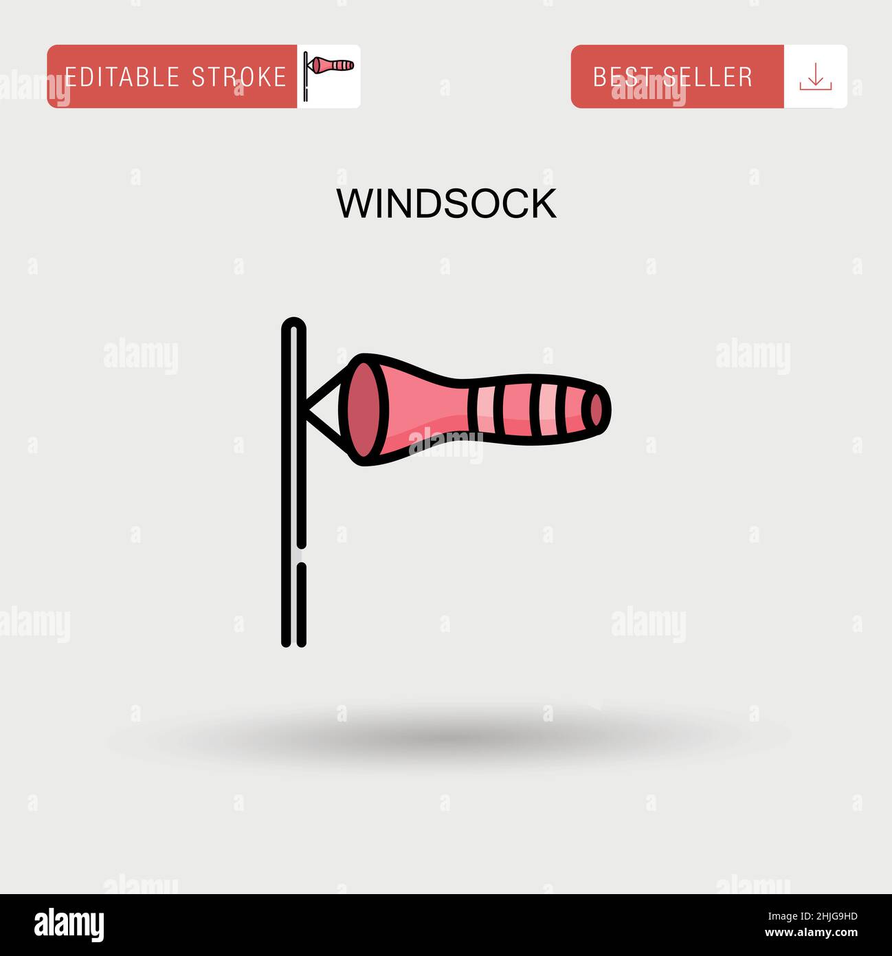 Windsock Simple vector icon. Stock Vector