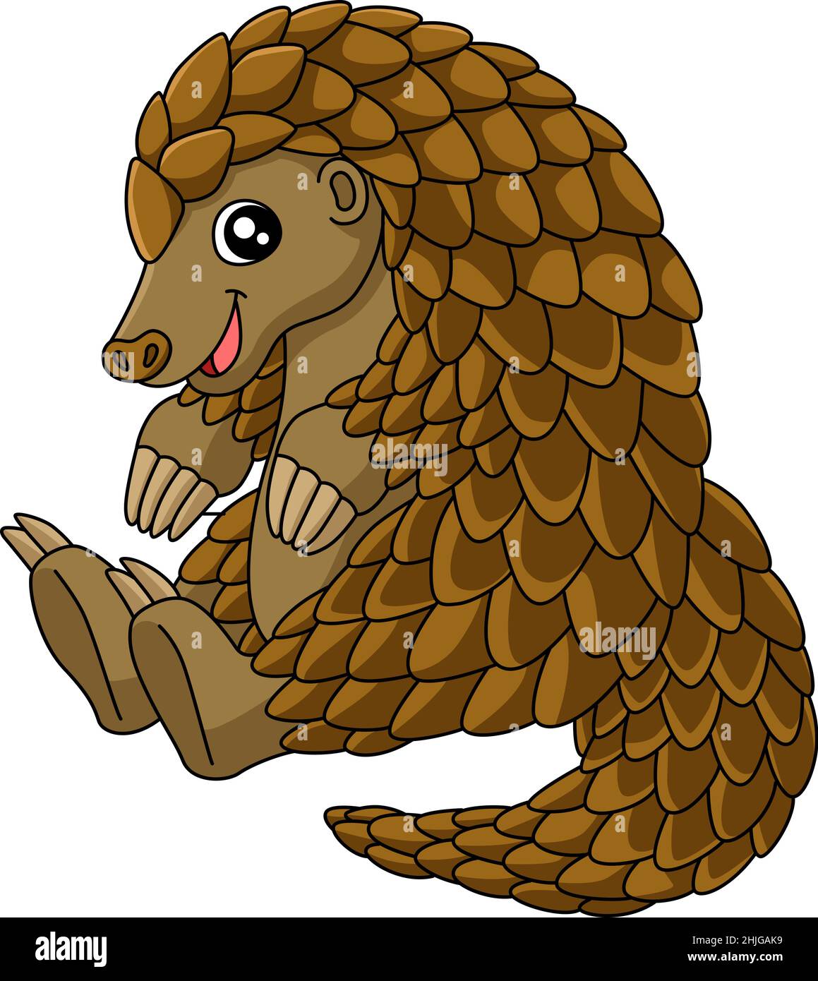 Pangolin Cartoon Clipart Vector Illustration Stock Vector Image & Art