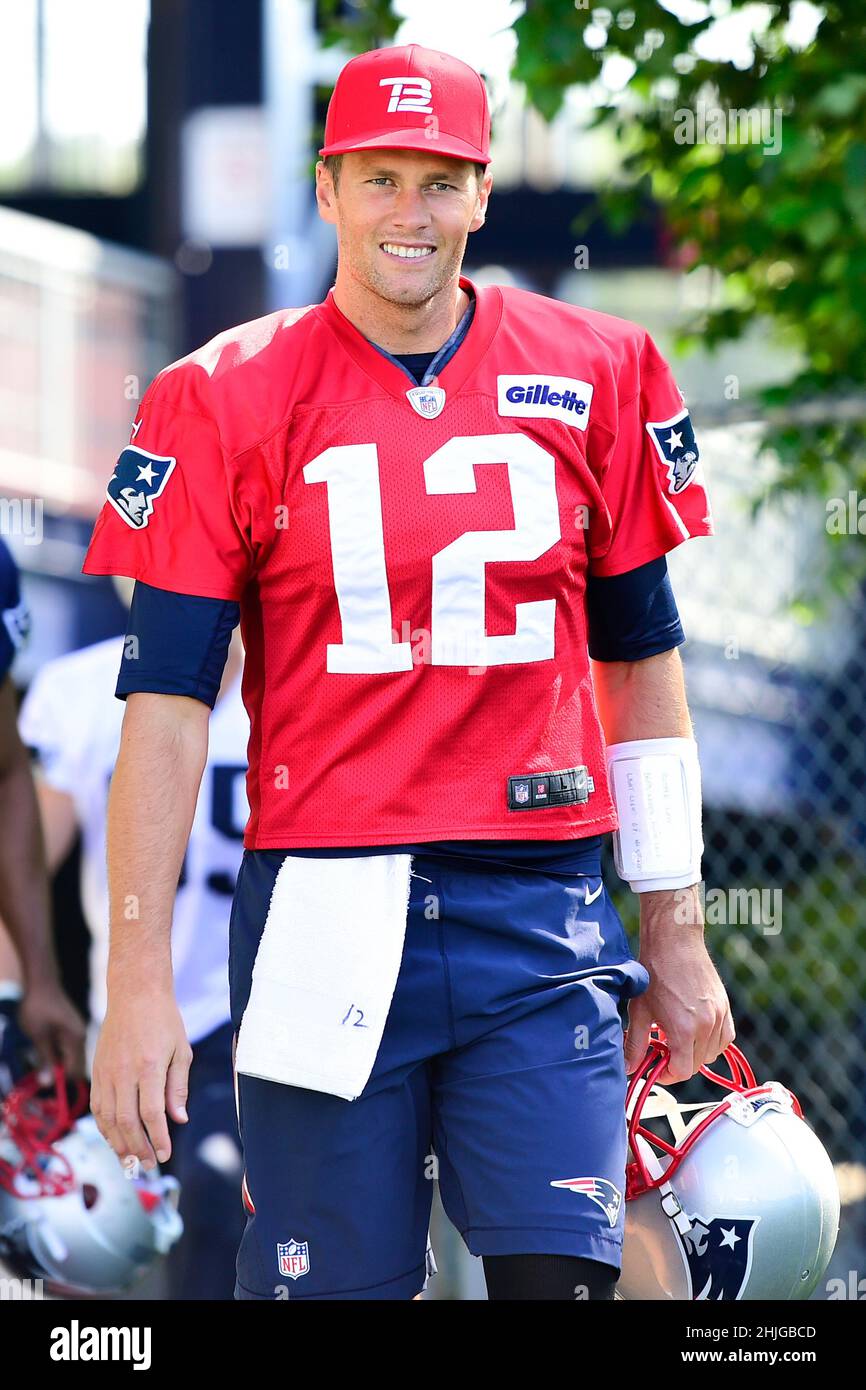 January 29, 2022: Multiple sources report that seven time Super Bowl  Champion, Tom Brady, will announce his retirement from the NFL. Eric  Canha/CSM/Sipa USA..July 28, 2017: New England Patriots quarterback Tom  Brady (