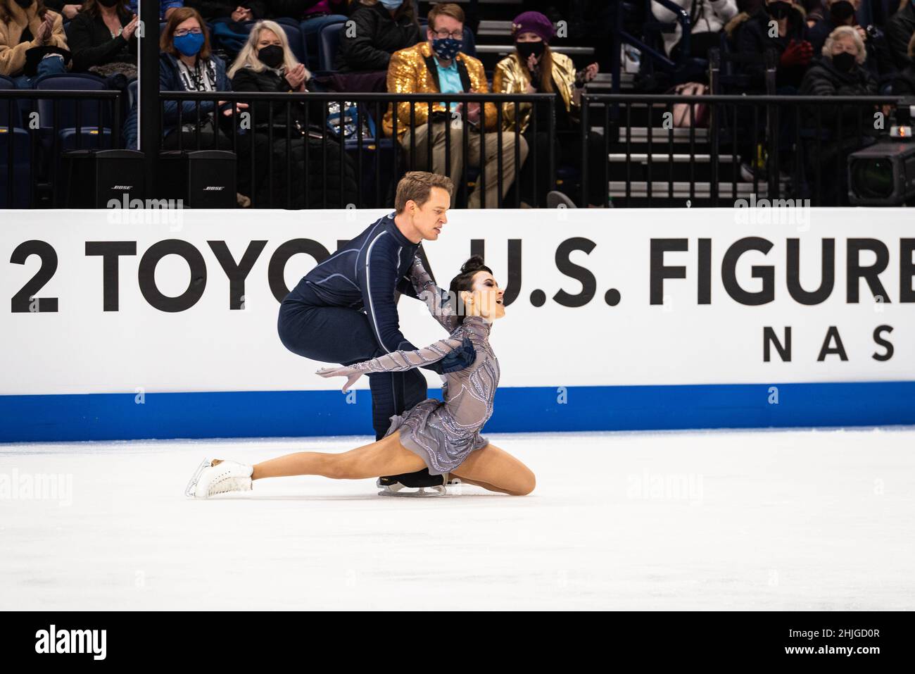 Madison Chock and Evan Bates compete in the dance free skate that