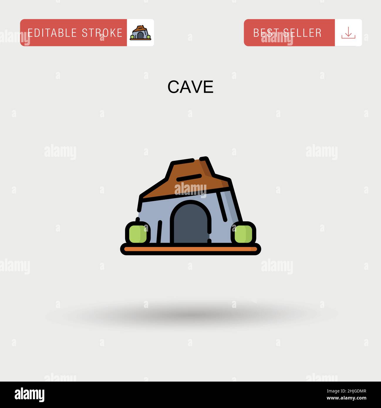 Cave Simple vector icon. Stock Vector
