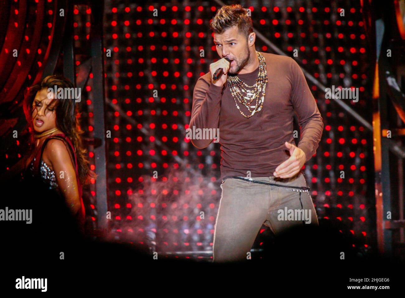 Ricky Martin, Puerto Rican singer in concert at the 2008 Expoforum in ...