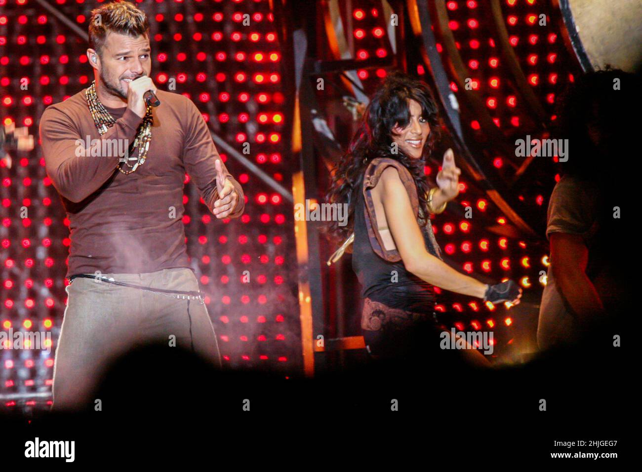 Ricky Martin, Puerto Rican singer in concert at the 2008 Expoforum in ...